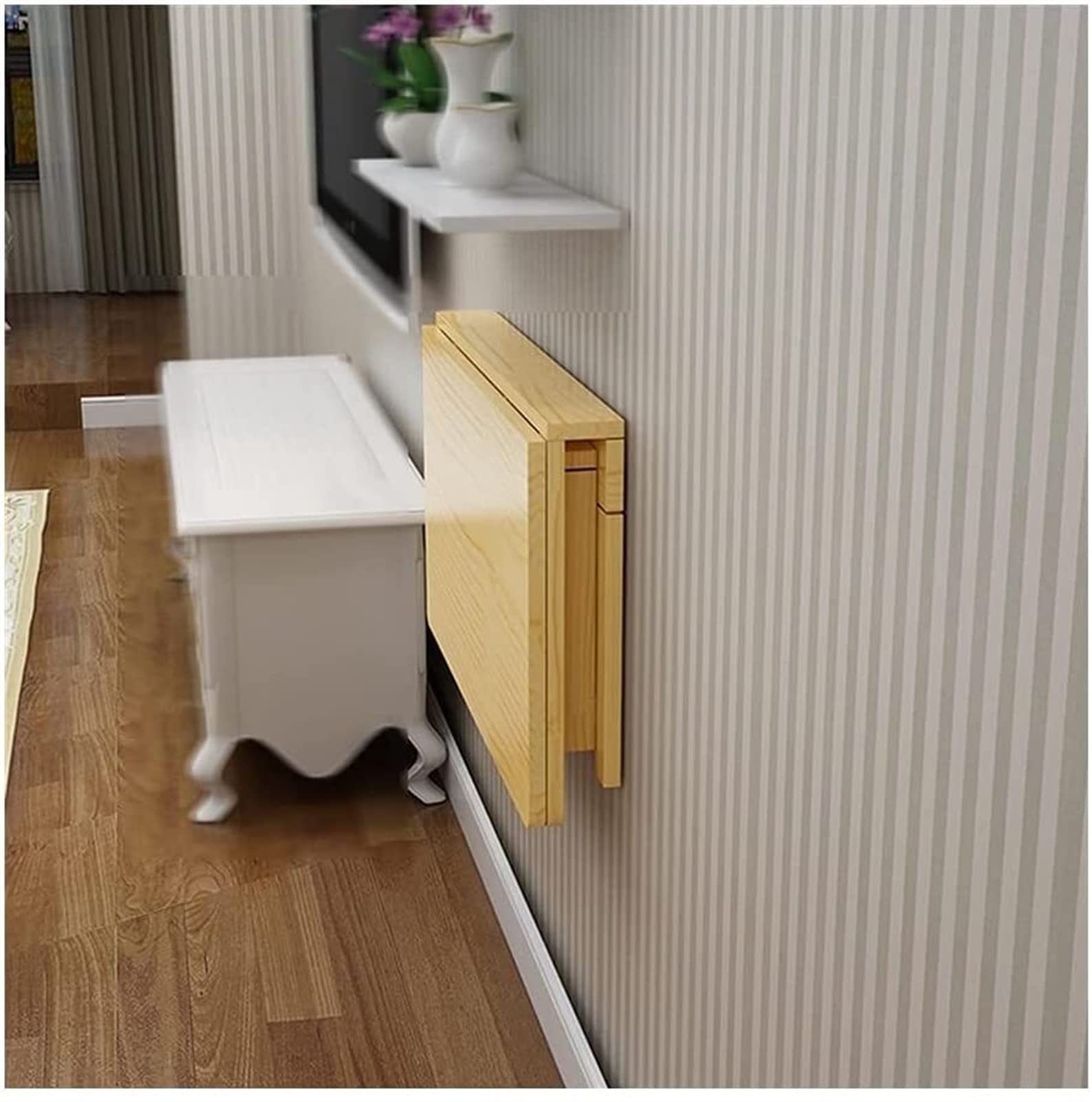 Étagère de rangement multifonction et table murale rabattable 70x50 cm