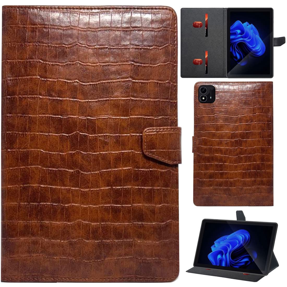 Zaoma PU Leather Flip Stand Case Cover with TPU Back Case Compatible for Itel PAD ONE 10.1 inch Model No P10001L Tablet - Tan Crock (B0C16ZWVFD) Amazon Price History, Amazon Price Tracker