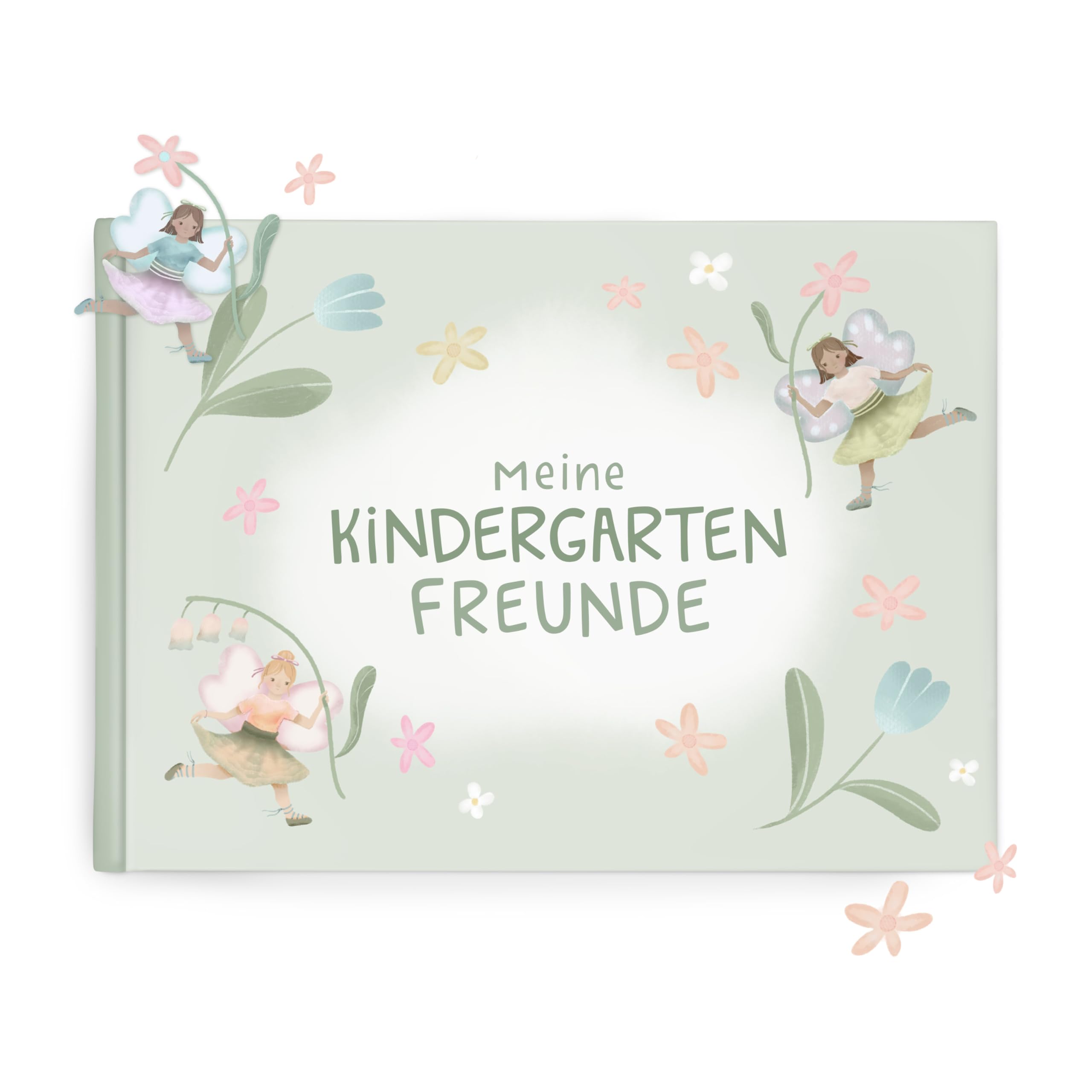 mintkind® Freundebuch Kindergarten – Freundschaftsbuch Feen mit 80 Seiten zum Ausfüllen – Für Mädchen – Meine Kindergartenfreunde Buch