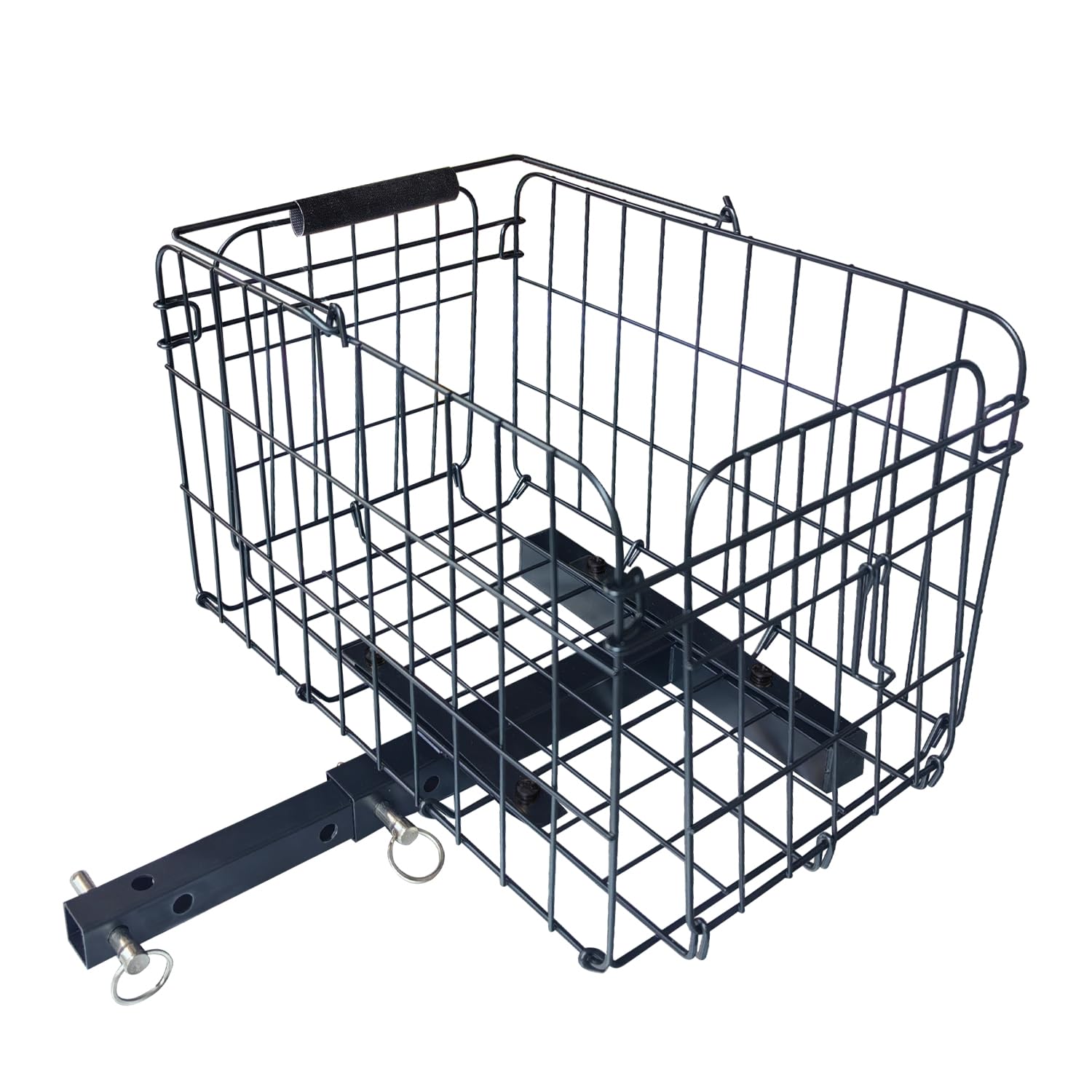 Cesta trasera plegable para scooter de movilidad, cesta portátil de metal resistente con asa, compatible con receptores de enganche de 1 x 1 pulgada (scooters y sillas eléctricas)