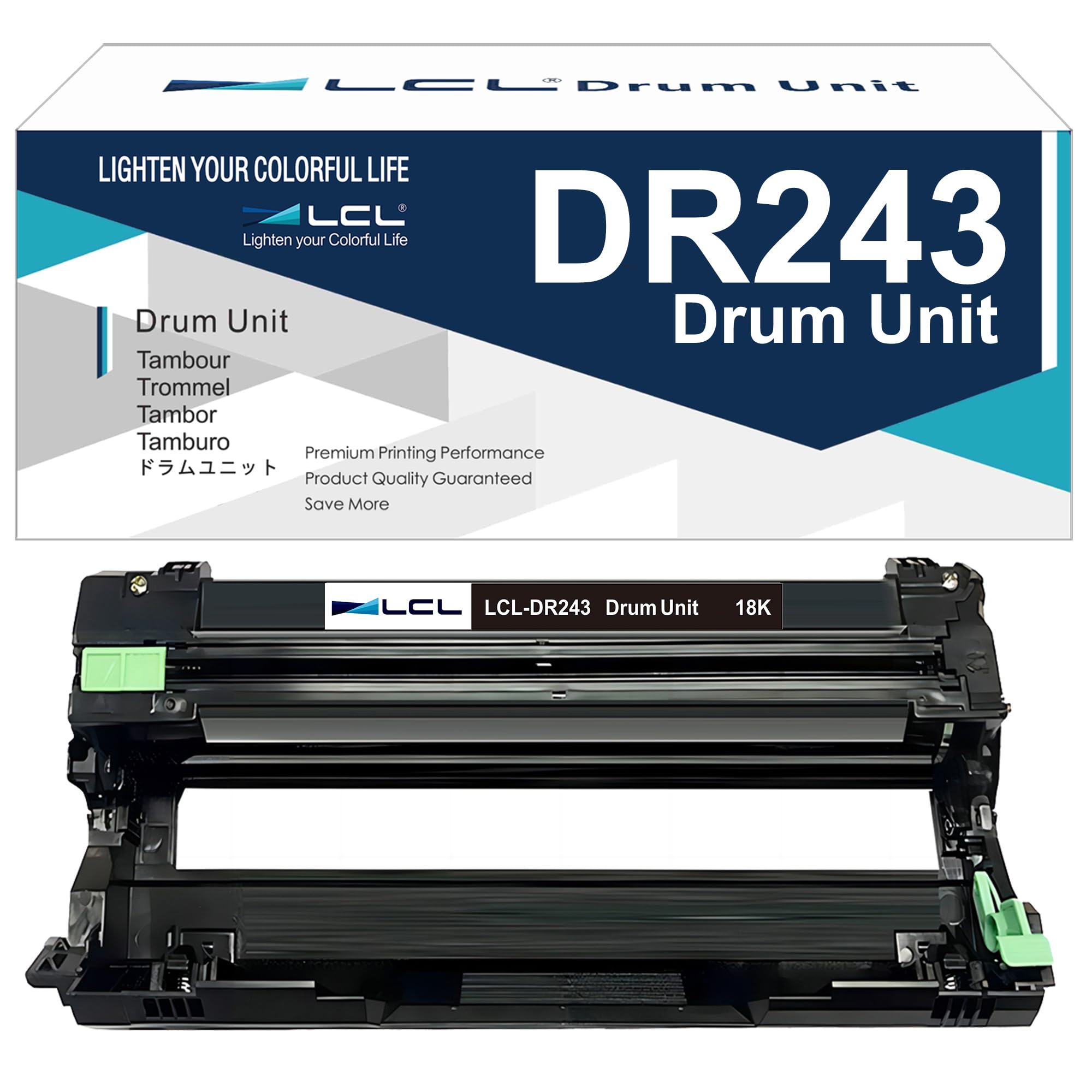 LCL Tambour Compatible DR-243 DR243 DR243CL DR-243CL (1 Noir) Remplacement pour Brother HL-L3210CW HL-L3230CDW HL-L3270CDW MFC-L3710CDW MFC-L3750CDW MFC-L3770CDW DCP-L3510CDW DCP-L3550CDW