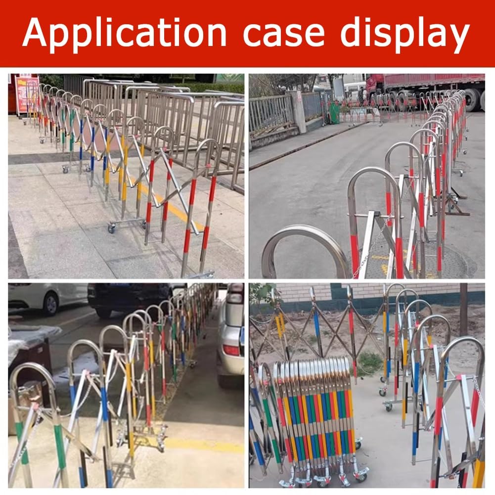 Genérico Barrera de tráfico retráctil y Extensible con Ruedas - Valla de Seguridad portátil para Control de multitudes y gestión de Eventos (1,3 x 4 m) - Ideal para Obras de construcción y Zonas de s