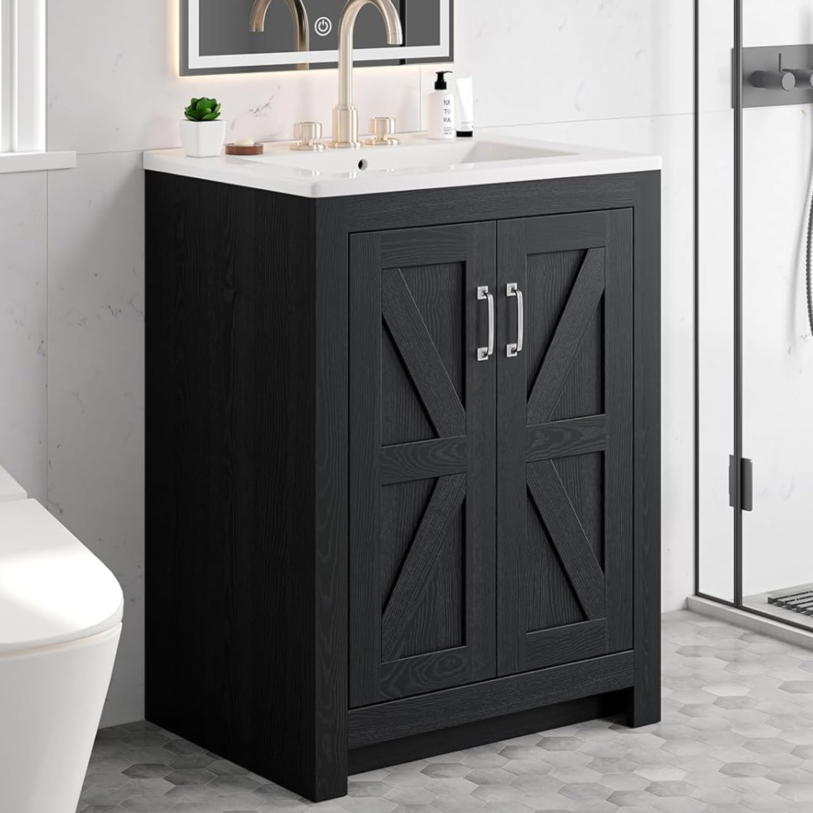 ModernMate 24 inch Black Bathroom Vanity