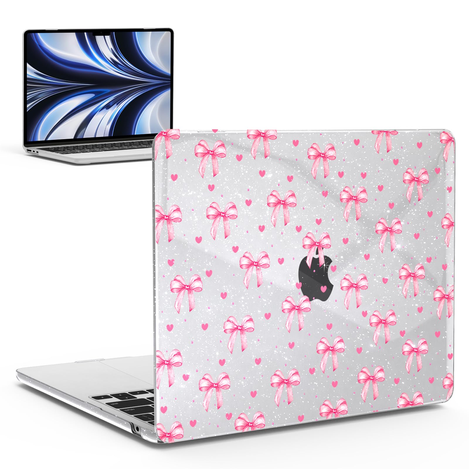 IBENZER Compatible with 2025 2024 2023 2022 MacBook Air 13 inch Case M4 A3240 M3 A3113 M2 A2681, Hard Shell Case for Mac Air 13.6, Bow, AT13-KK-BOW
