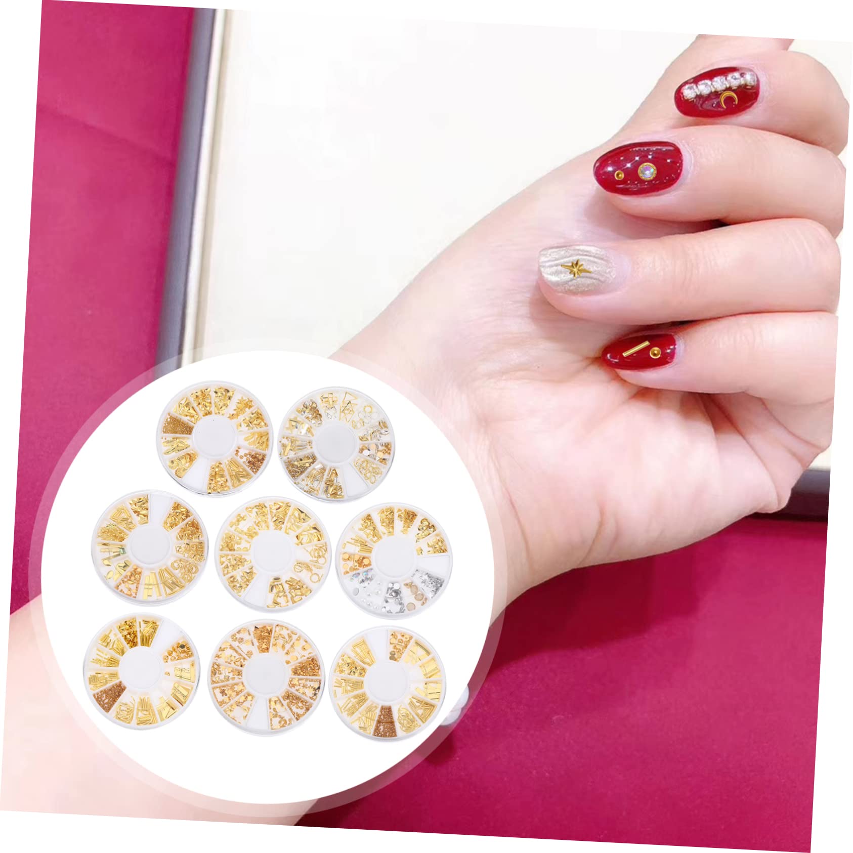 3 Set Decorazioni Per Unghie Con Nail Art Brillanti E Colorati Per Creazioni Diy E Manicure 8 Scatole*3