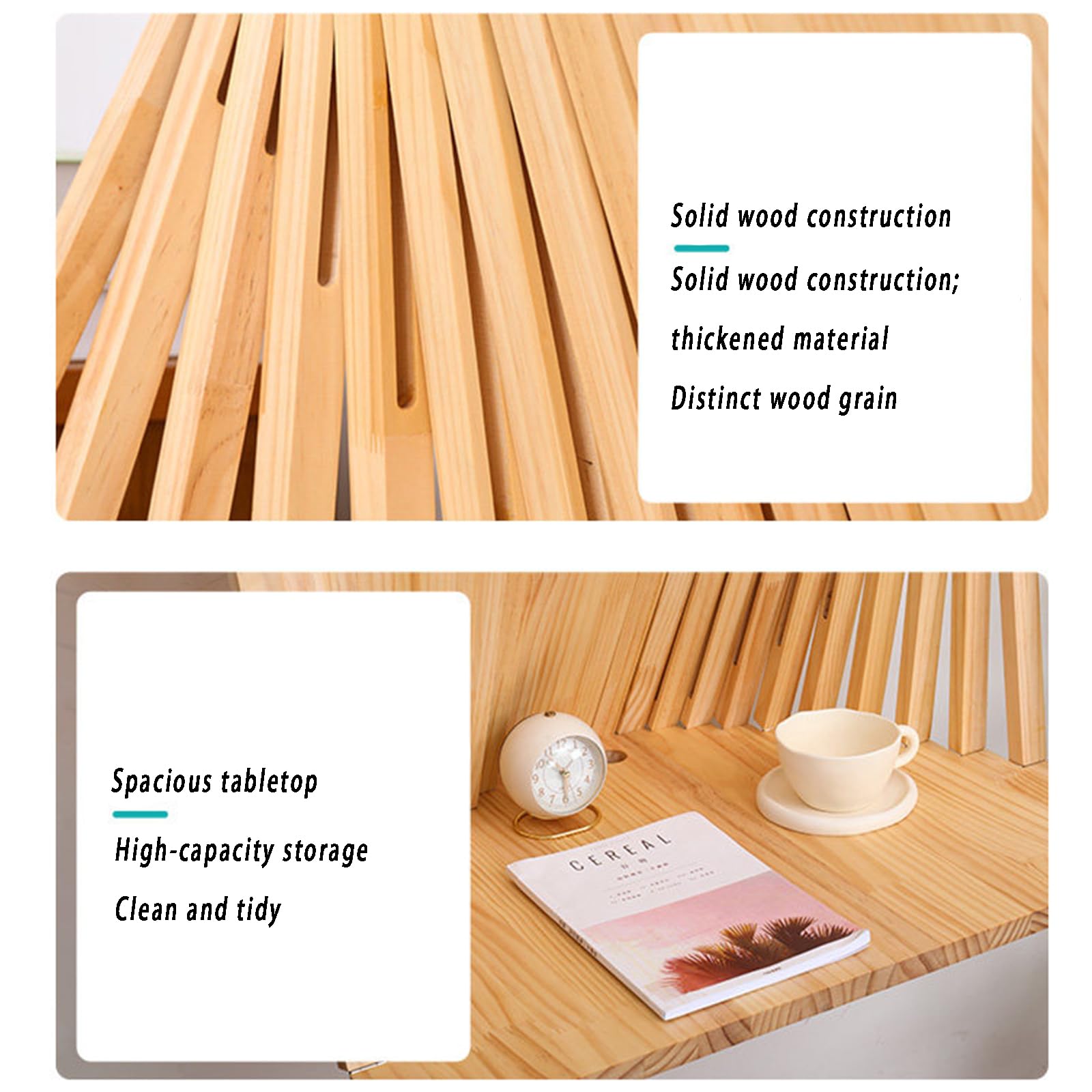 Klappschreibtisch aus Holz,für Arbeitszimmer und Büro, einfach, stilvoll und platzsparend, ideal für Laptops,80 * 60CM/31.50 * 23.62in