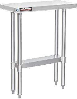 DuraSteel 30x12 Narrow Stainless Steel Table - NSF Small Food Prep Worktable - Counter Height Metal Side Station with Under Shelf - For Laundry Room, Kitchen, Outdoor Grill, Small Spaces