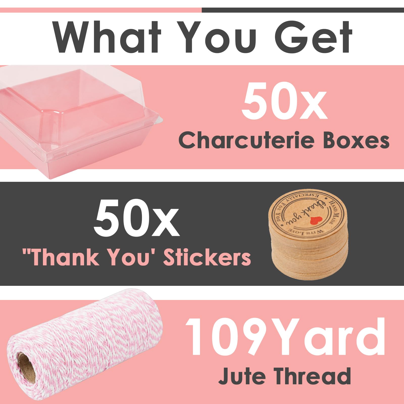Kosotody Lot De 50 Boîtes à Charcuterie En Papier Avec