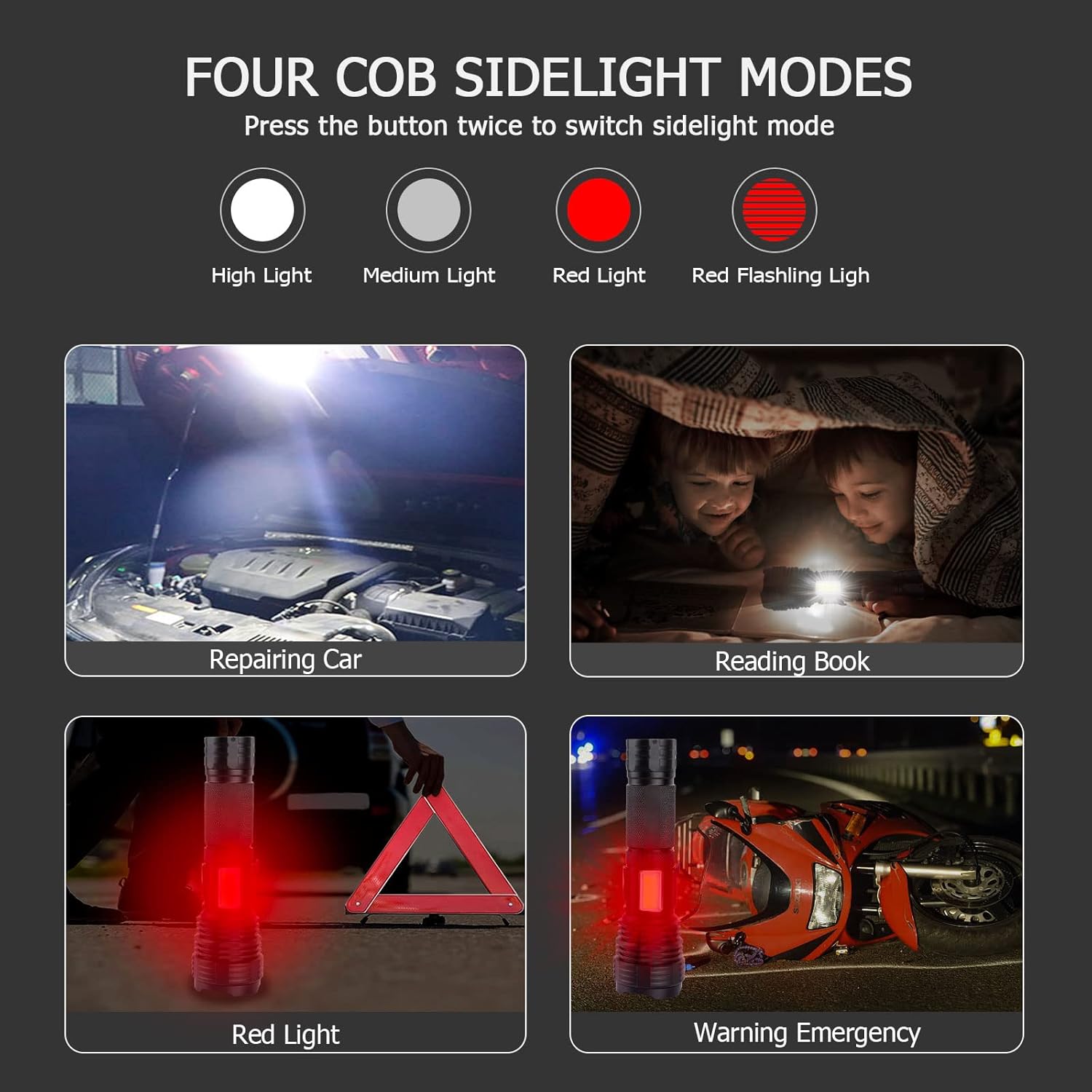 Rechargeable Flashlights High Lumens,90000 Lumens Super Bright Led Tactical Flashlight with 5000mAh ΒATTERY,Zoomable,IPX6 Waterproof Handheld COB Flash Light for Camping,Hunting Emergency : Tools & Home Improvement