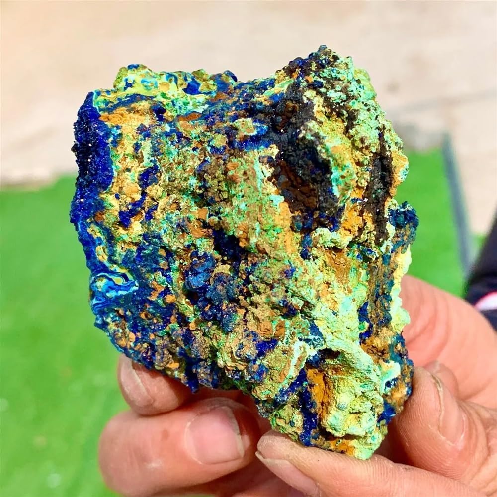 Stone Azurite Malachite Geode Crystal Stone Collectible(160-200g)