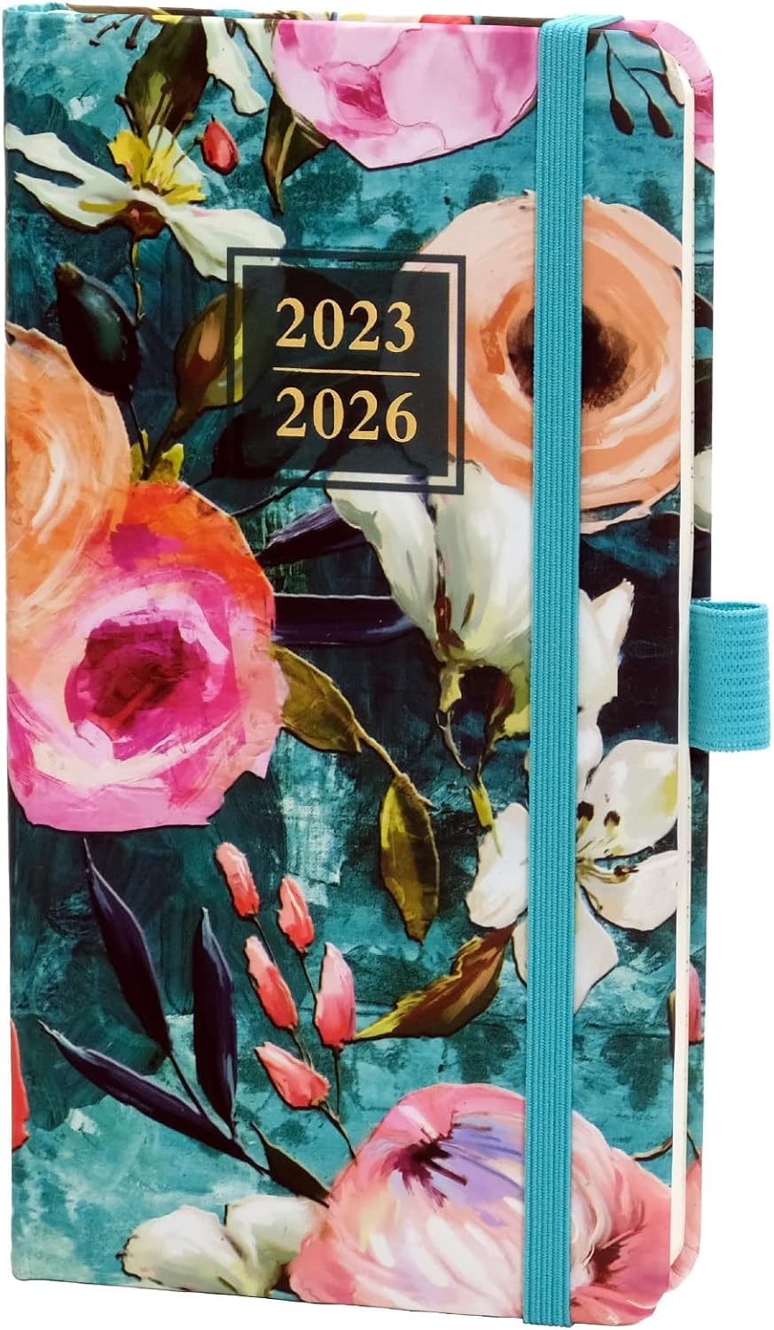 4-Year Calendar Planner - 2023-2026 - Pocket Sized - 5 Styles Available (Teal Floral)