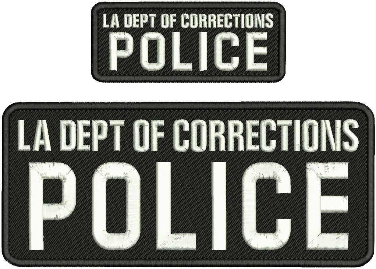 Special Patches for Velcro Patches for Uniform for LA DEPT of C Police EMB Patches 4X10&2X5 Hook ON Back White ON Black Model-Q-X988-1851