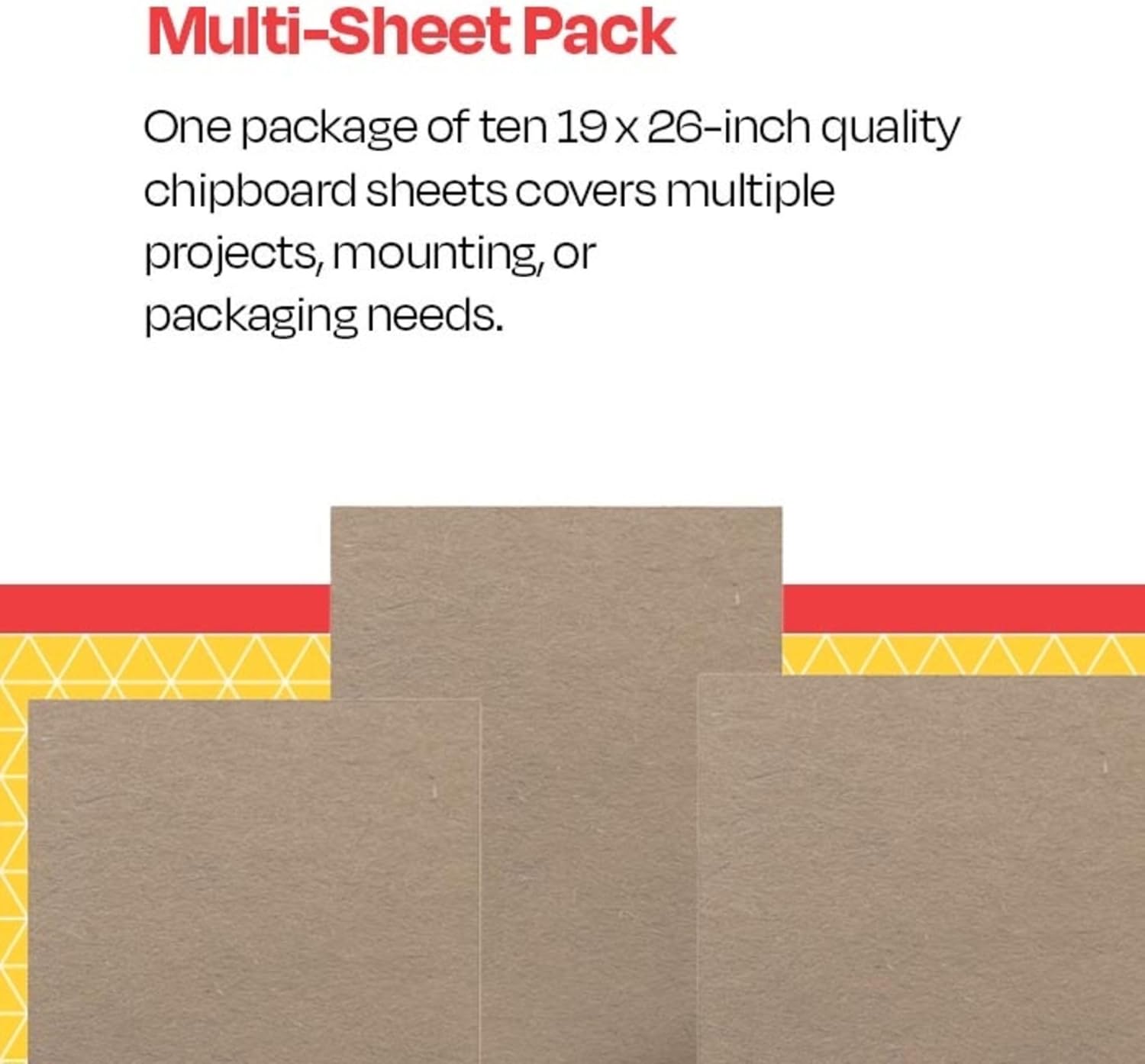 Roselle Paper Inc Gray Chipboard - 19 x 26 - 10-Ply - Pack of 10