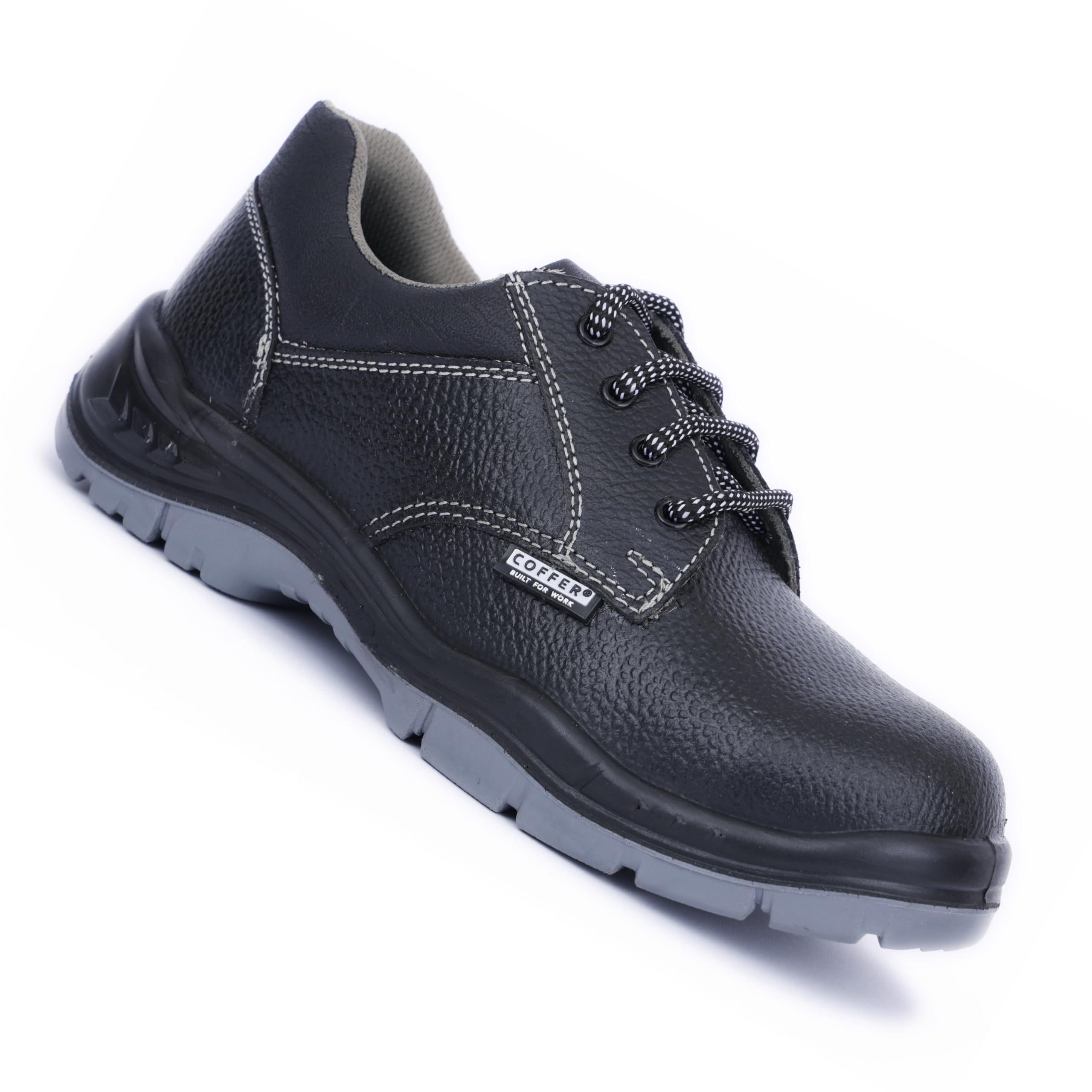 Coffer 1157 Steel Toe Safety Shoe | Leather Upper, PU Sole, Heat, Water & Acid Resistant, Anti-Static | Size 06 UK/INDIA-image-15