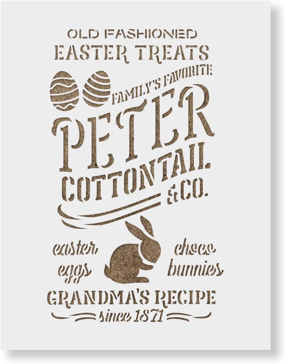 Peter Cottontail and Co Sign Stencil - Easy-to-Use for Personalized Holiday Decorations, Easter Home Decor, Easter Party Decorations