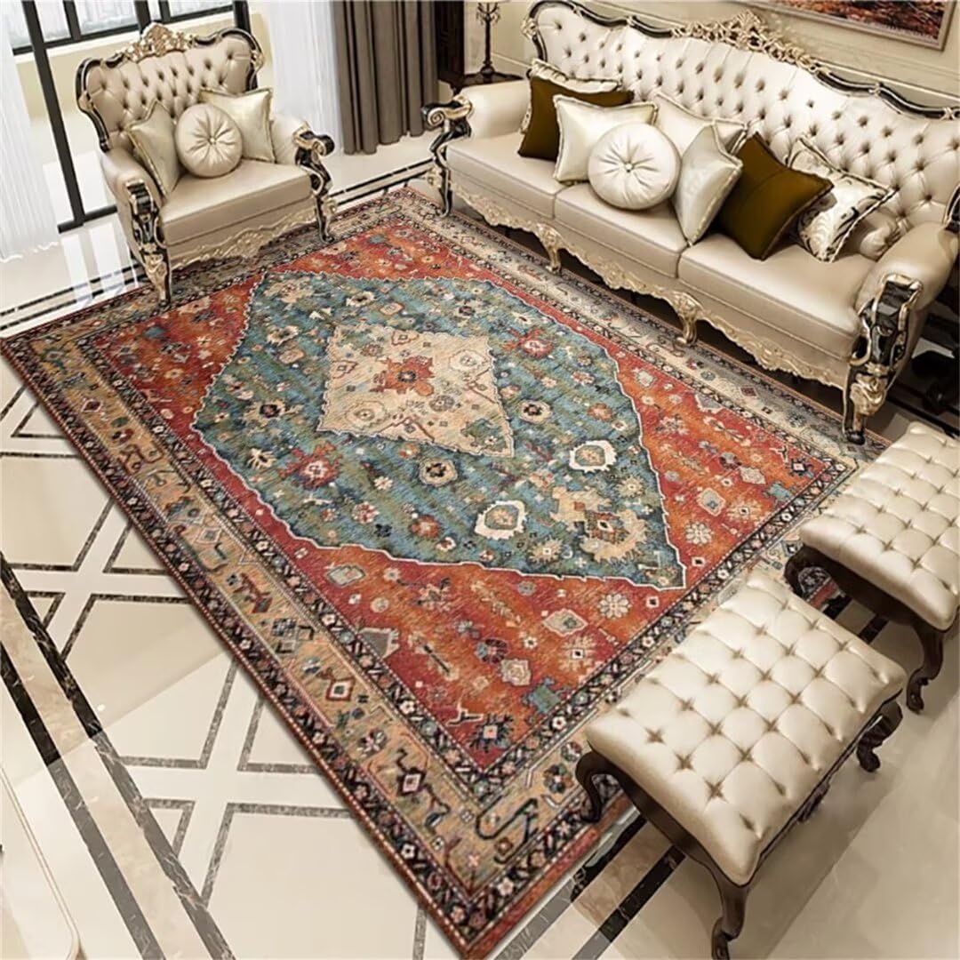 Tapis de Bureau Résistant à l'Usure et Doux Rouge 120x160