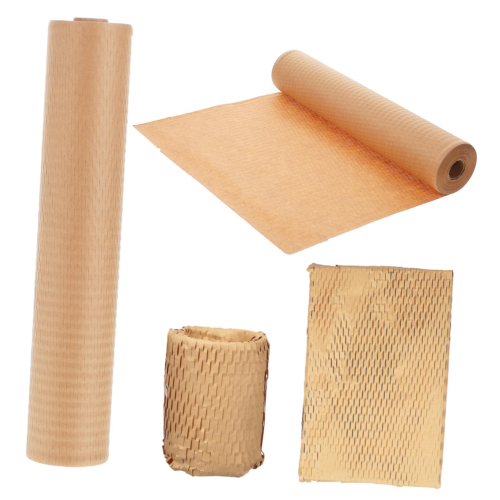 Rollo de Papel de Nido de Abeja, 1 Rollo, Papel Kraft