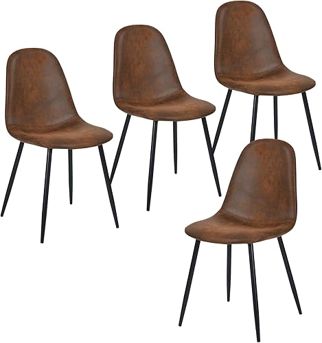 Miniatura 14 de Homy Casa Juego de 6 sillas de comedor modernas sin brazos de mediados de siglo, tapizadas con terciopelo, gamuza, tela, chenilla, patas de metal,