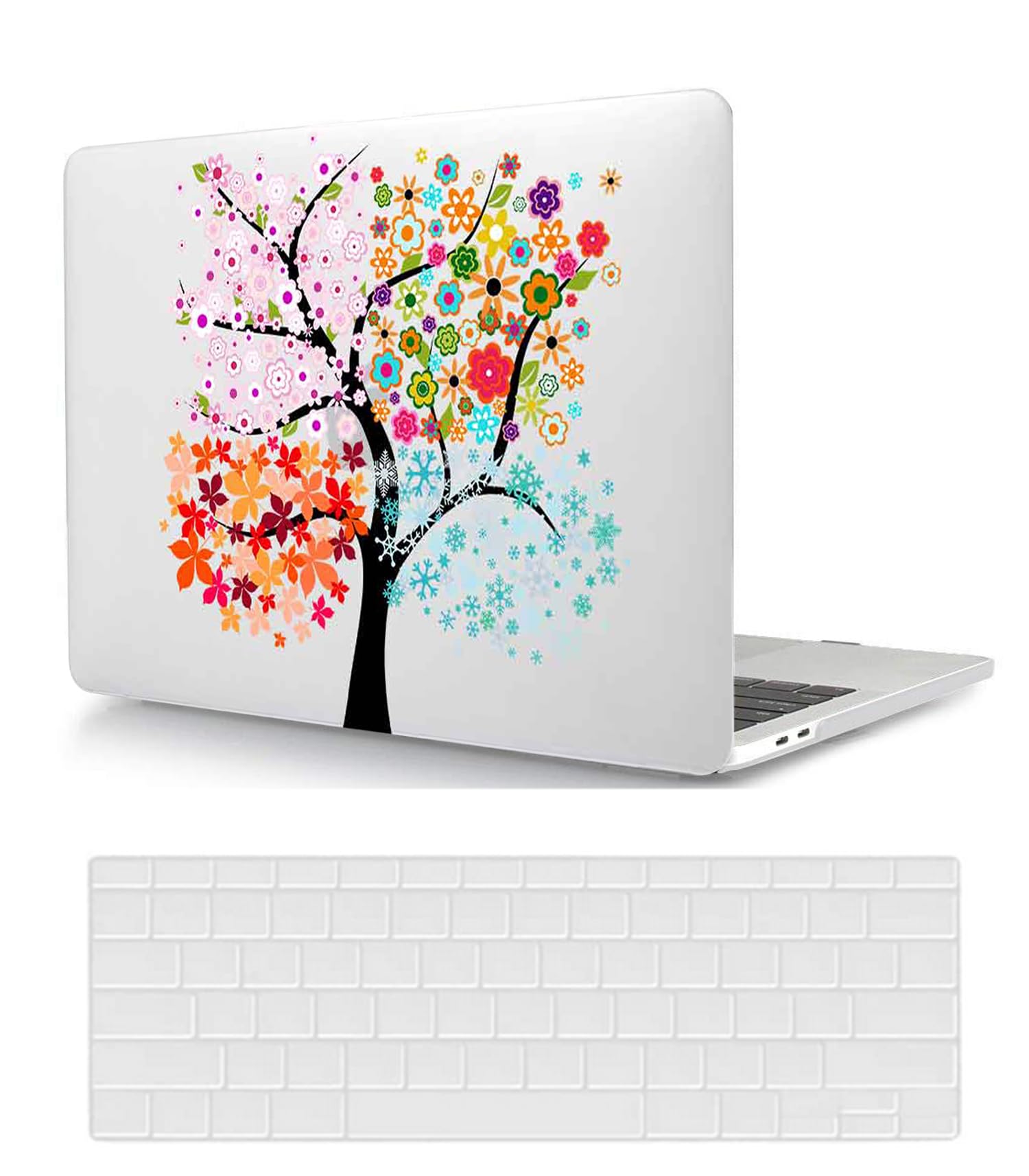 Custodia Compatibile con Nuovo Macbook Air 13 pollici 2020 2019 2018 con display Retina e Touch ID A1932 A2179 A2337 M1, Case Rigida Protettivo Plastica Copertina & Tastiera Cover, Albero colorato