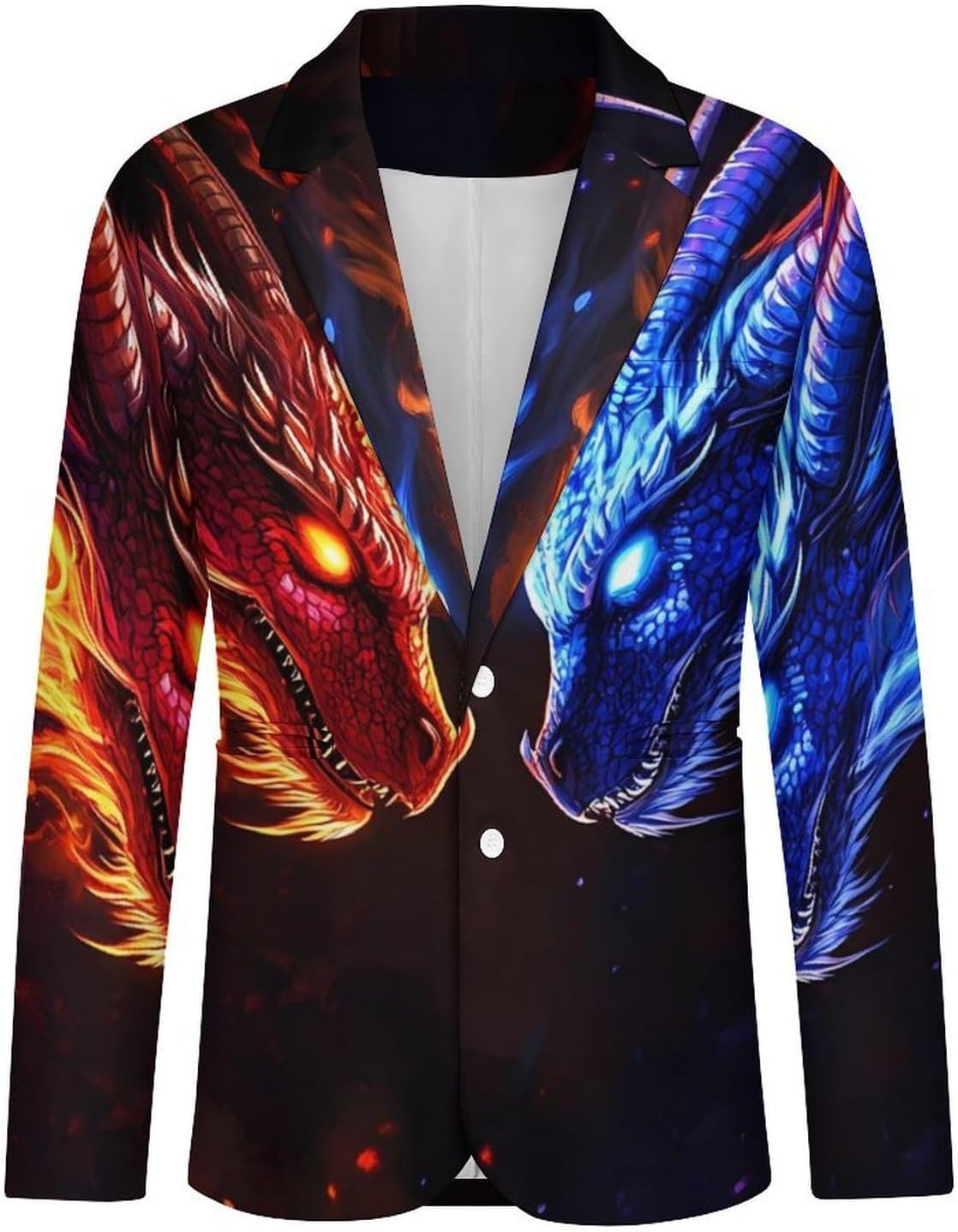 Ice and Fire Dragon Suit Jacket for Men Print Coat Jackets Dress Suits Party Wedding