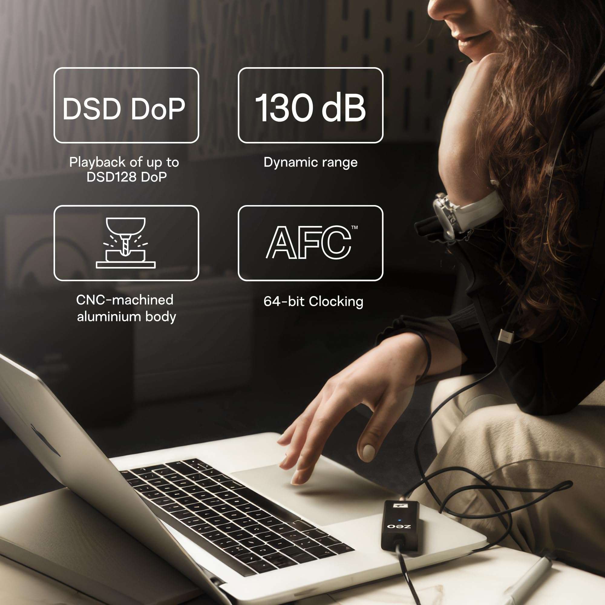 Antelope Audio ZEO - Amplificatore portatile Hi-Fi DAC e cuffie con ingresso USB e uscita da 3,5 mm