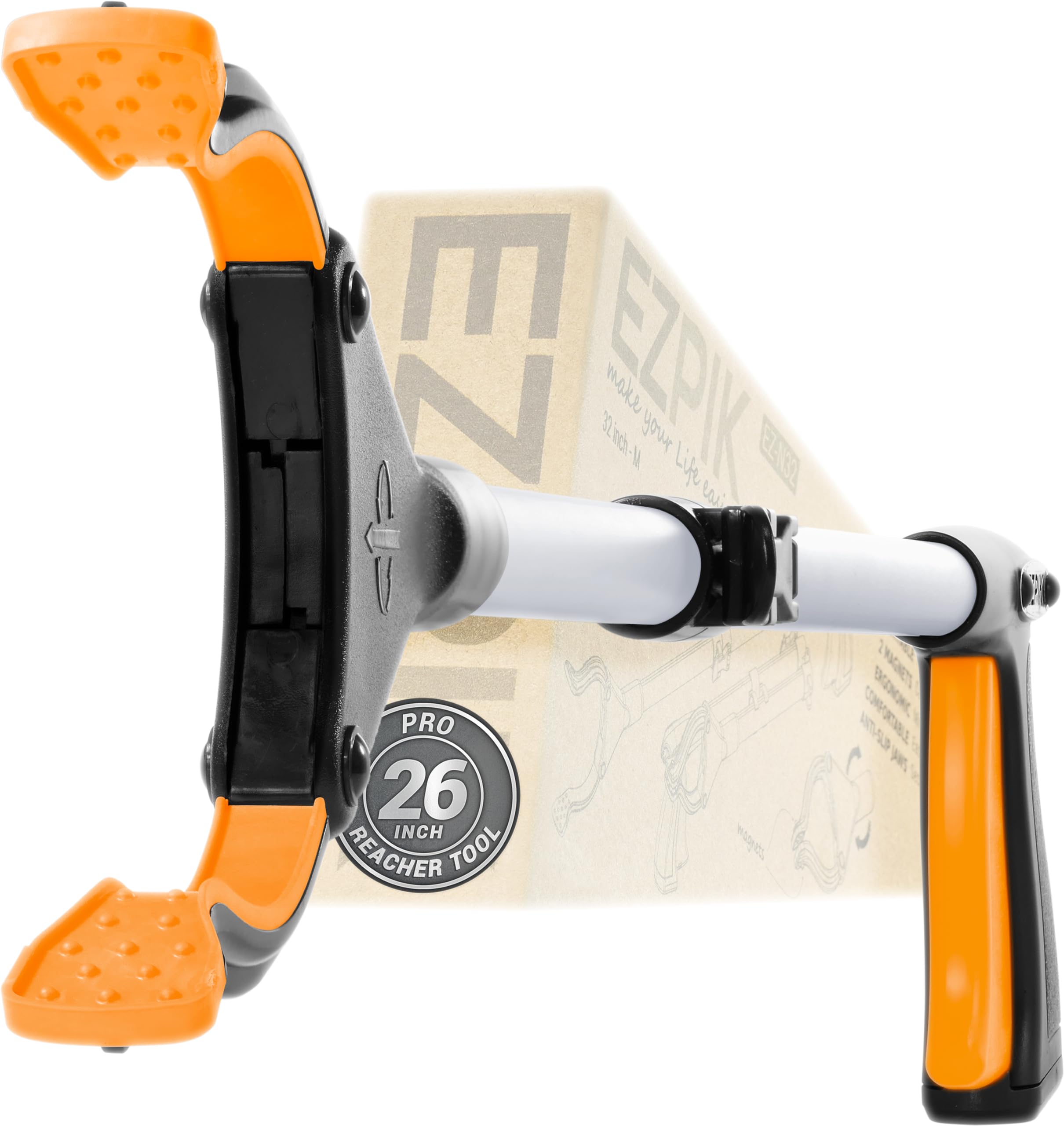 EZPIK® Grip Aid Tool Grabber Reacher + Magnets - Grabbers for Seniors, Trash Picker Upper Grabber - Trash Grabber Tool- Reacher Grabber Pickup Tool (Silver, 26" (Pack of 1))ClimatePartner certified