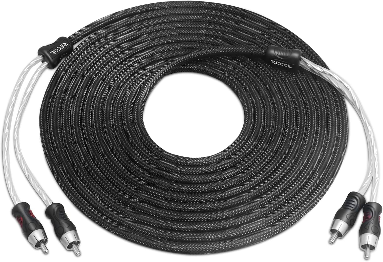 RECOIL PCI217 Premium 99.99% Oxygen Free Copper 17ft 2-Channel RCA Audio Interconnects Cable, Double Shielded with Noise Reduction