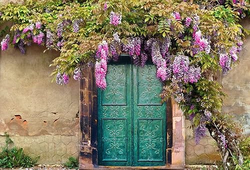 Miniatura 2 de Kate Fondo de fotografía con temática de primavera de 7 x 5 pies, pared de ladrillo, verde, retro, puerta, boda, foto, fondo, accesorios de estudio