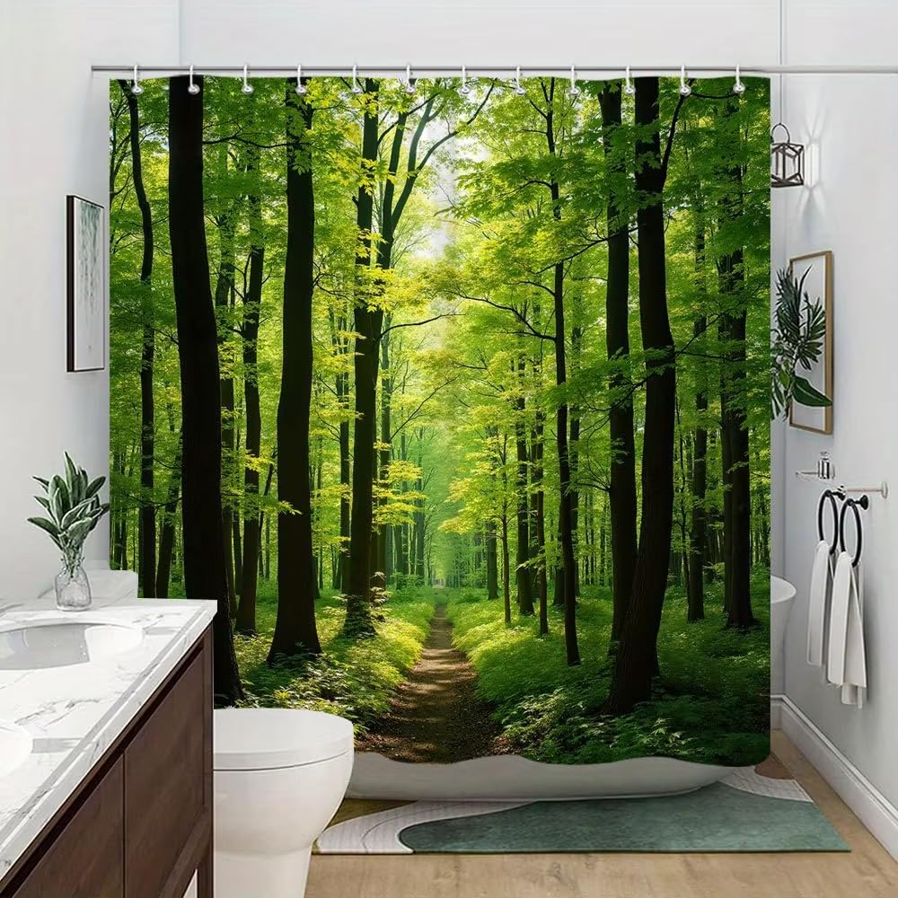 Rideau de douche anti-éclaboussures en polyester imperméable 180 x 210 cm