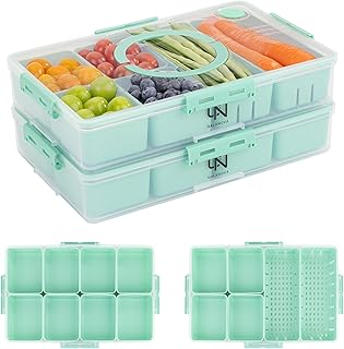 Stackable Snackle Box Container with 2 Lids, 14 Compartments - BPA-Free ...