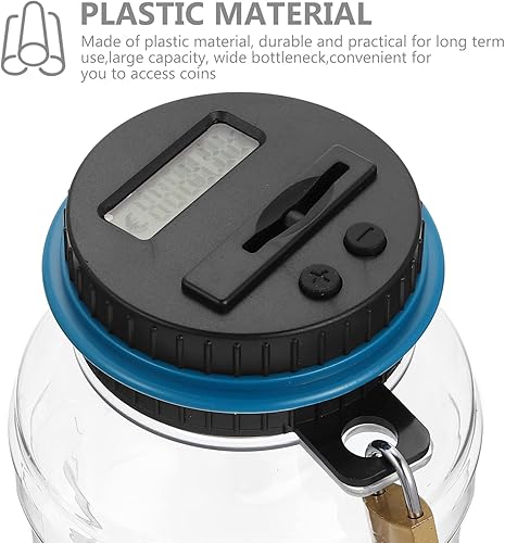 Miniatura 3 de Contando alcancía Mason Jar Digital Coin Piggy Jar Money Storage Can Kids Coin Container Digital Savings Jar Electronic Coin Bank Coin Saving Pot
