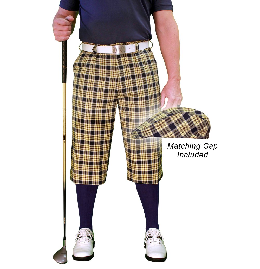 Golf Knickers Plaid and Cap: Mens 'Par 5' - Perth (32)