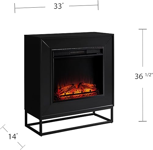 Miniatura 12 de SEI Furniture Frescan - Chimenea eléctrica contemporánea, color negro
