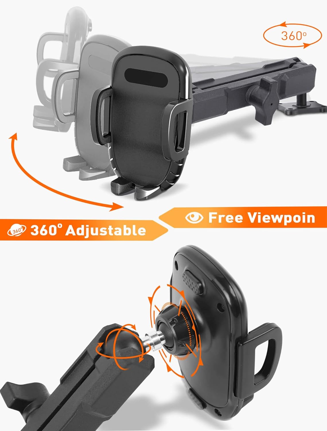 Savadicar Dash Phone Mount Compatible with 2024 2025 Jeep Wrangler (JL) & Jeep Gladiator (JT), Adjustable Cell Phone Holder for Optimal Viewing Angle, Interior Accessories, Black