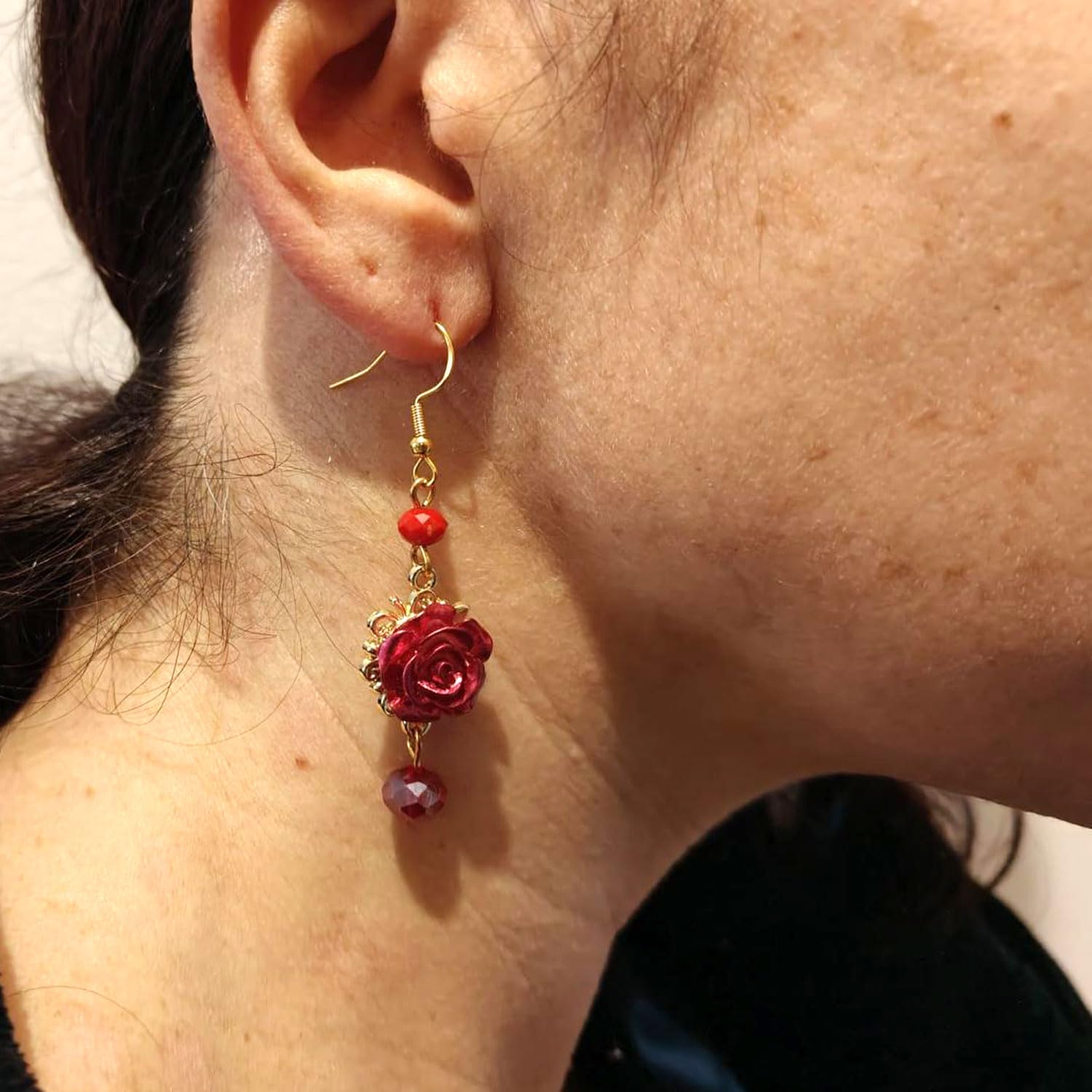 Boucles d'oreilles peintes à la main - PETIT PRINCE - Boucles d'oreilles pour femme, Bijoux peints à la main, Crochet en argent, Made in Italy, Bijoux décorés, Artisanat