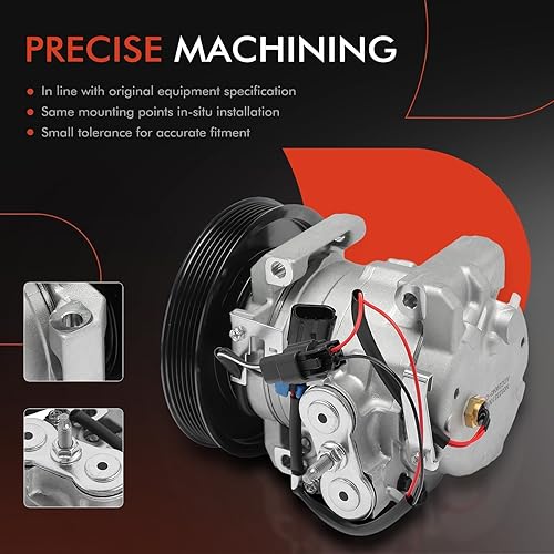 Miniatura 5 de A-Premium Compresor de aire acondicionado con embrague compatible con Freightliner Cascadia 2011-2017, Columbia 2015-2018 y Western Star 3700, 3800,