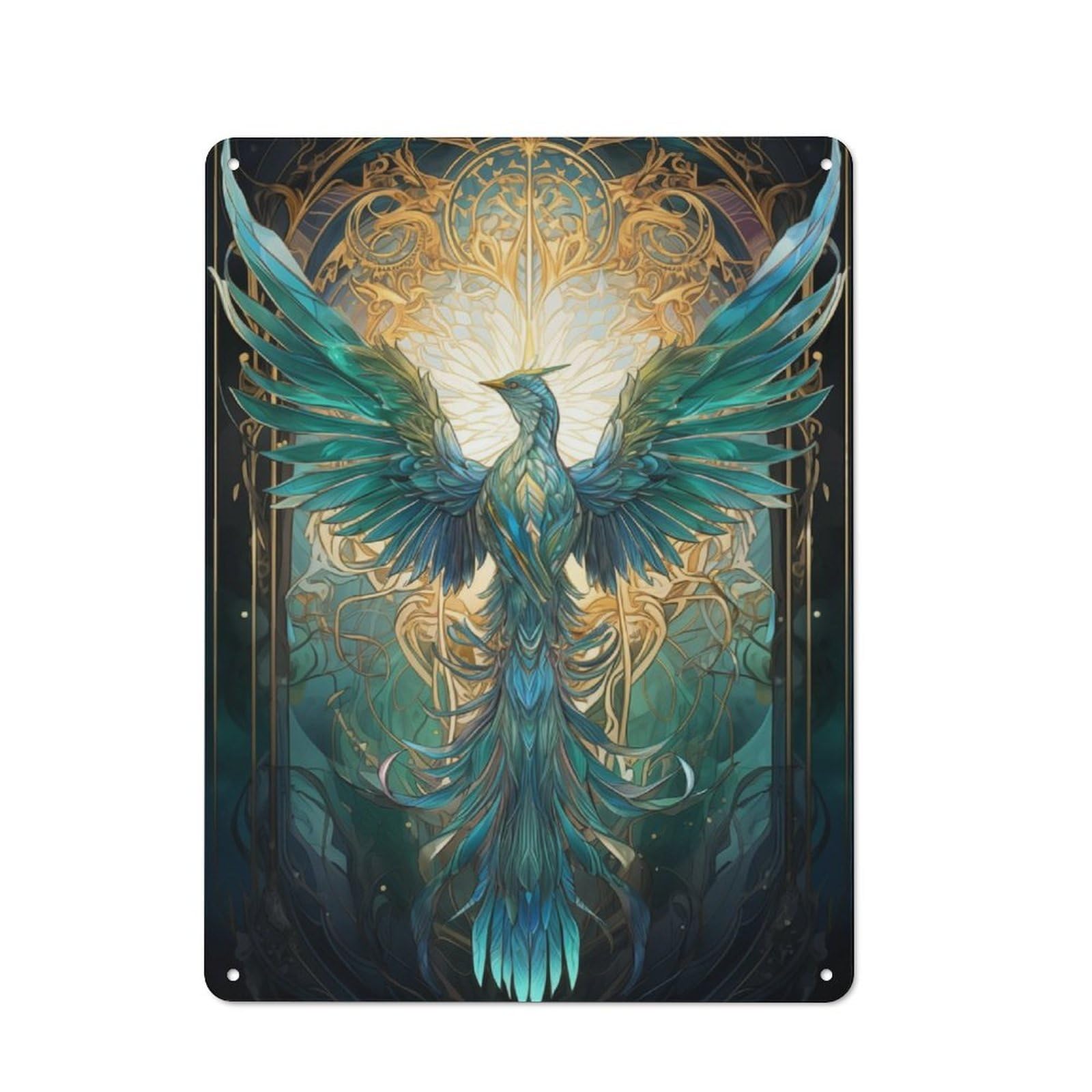 Junmoney Phoenix Rustic Tin Sign 40X30cm For Café Or Restaurant, A Decorative Christmas Gift For Hospitality Interior Collectors