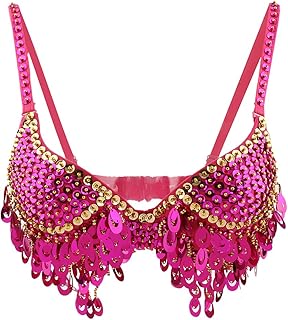 Abbraccia Tribal Glitter Belly Dance Beaded Sequins Bra Top for Rave Cabaret Party