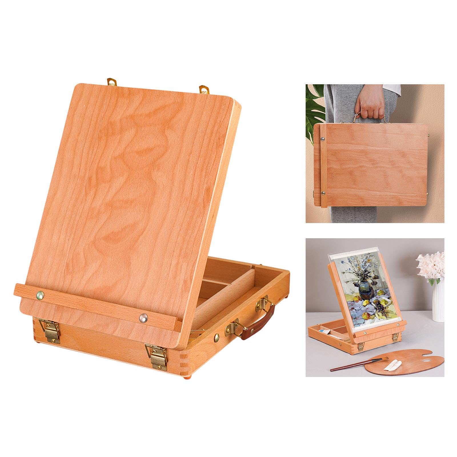 osiuujkw Estuche de almacenamiento para caballete de pintura para estudiantes principiantes con compartimentos divididos para organizar los materiales arte y facilitar el acceso. Caballete Para madera