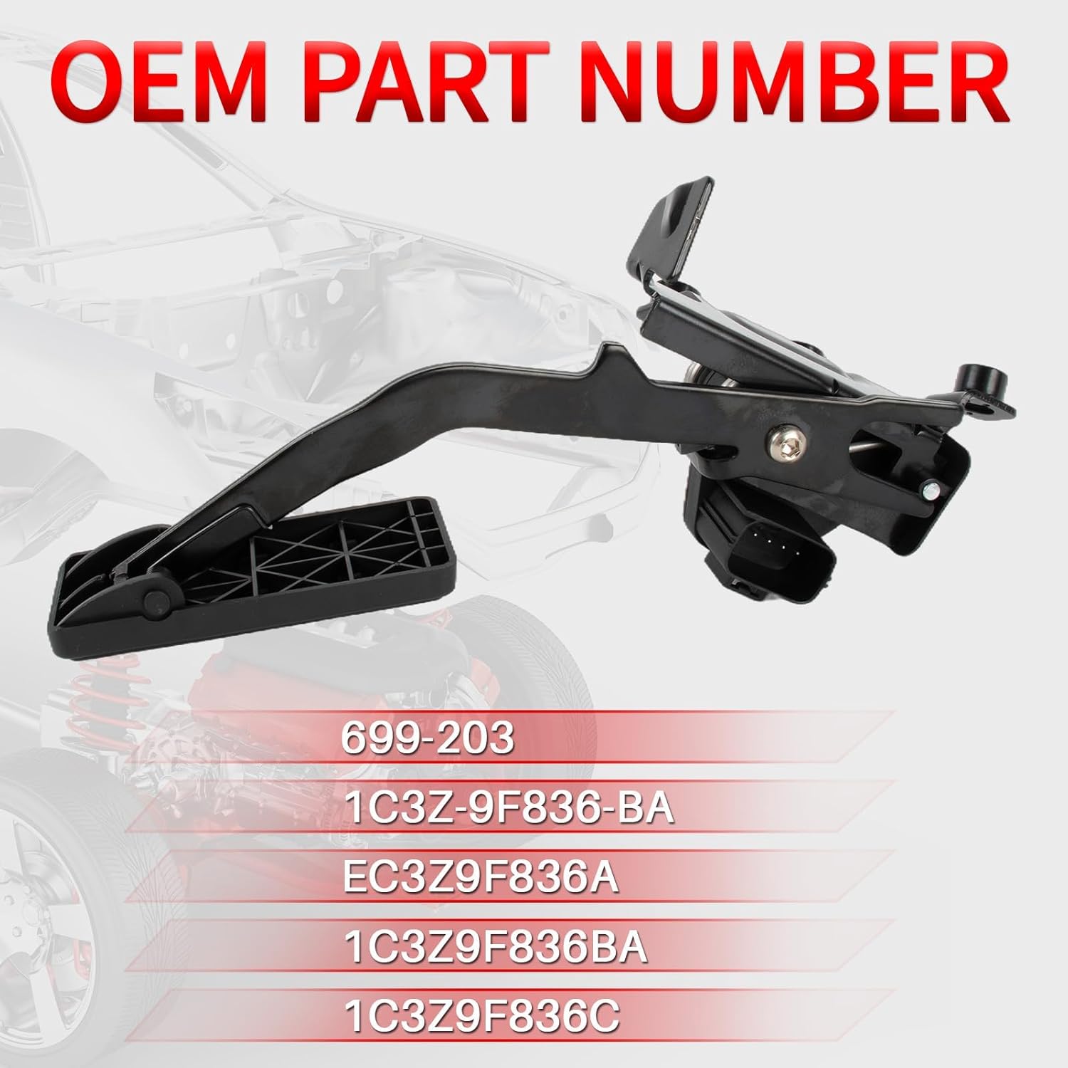 699-203 Accelerator Pedal w/Position Sensor fit for Ford Excursion F-250 F-350 F-450 F-550 Super Duty 2001-2003 Replaces 1C3Z-9F836-BA EC3Z9F836A