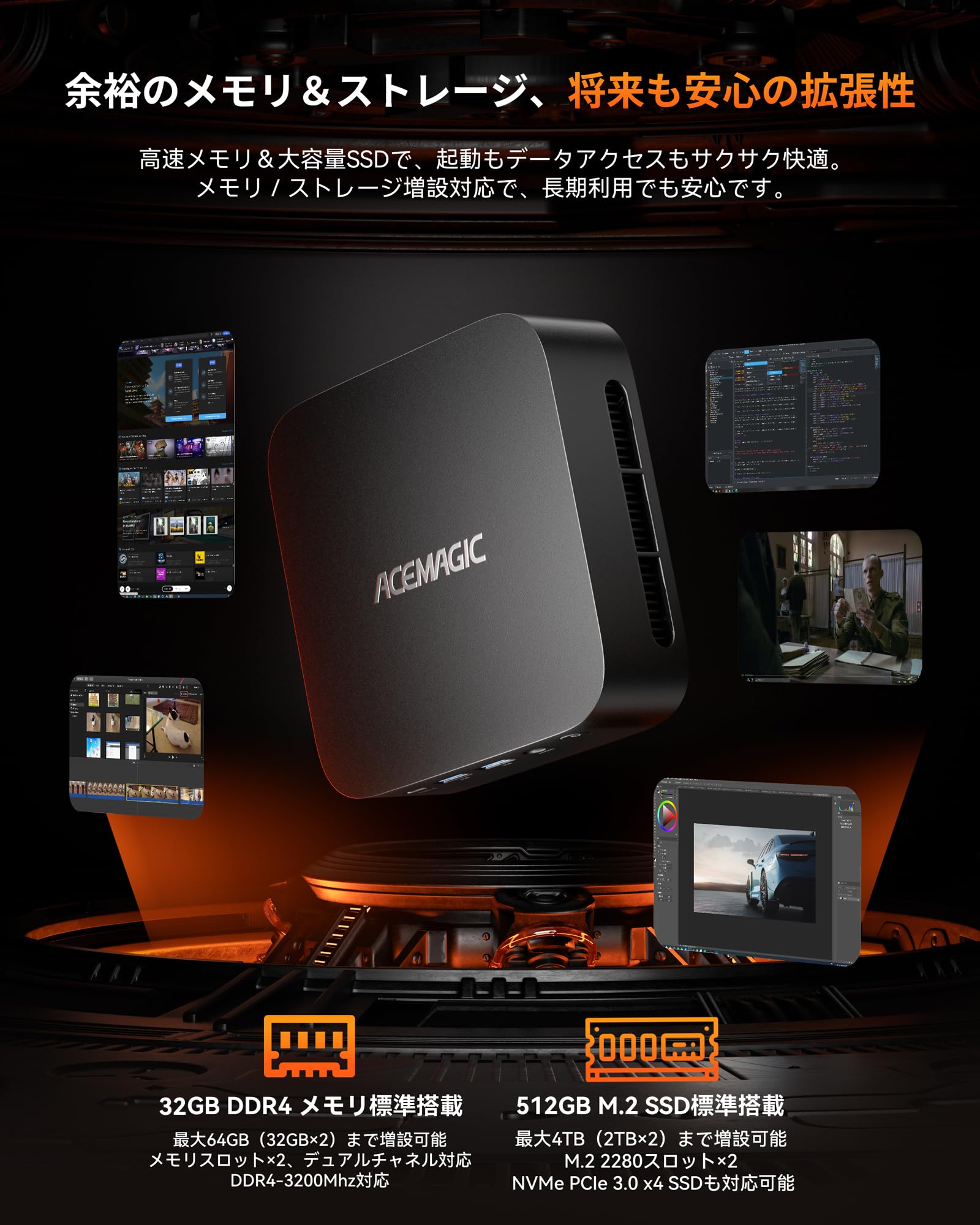 Amazon.co.jp: ACEMAGIC K1 ミニPC ryzen 5 7430U 32GB DDR4 512GB SSD