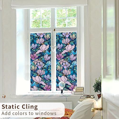 Miniatura 6 de funlife Película de vitrales dibujada a mano, adherencia estática gruesa de doble cara, decoración de ventanas de vidrio no adhesiva para puerta de