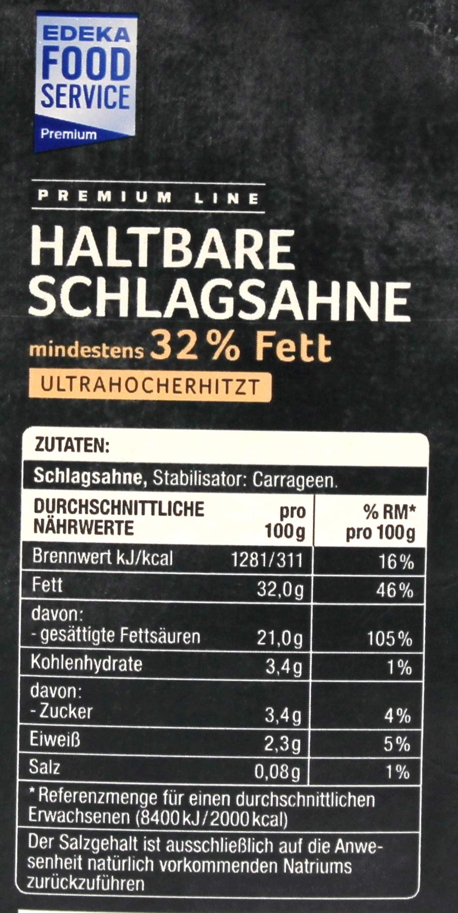 Premium Line Haltbare Schlagsahne, 6er Pack (6 x 1 l)