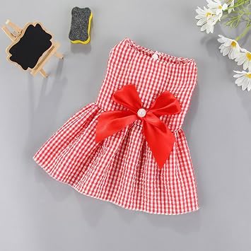 Dog Dress,1PC Dog Dresses with Cute Bowknot,Summer Dogs Clothes Pet Princess Dresses for Chihuahua Yorkies Puppies Cat Outfit