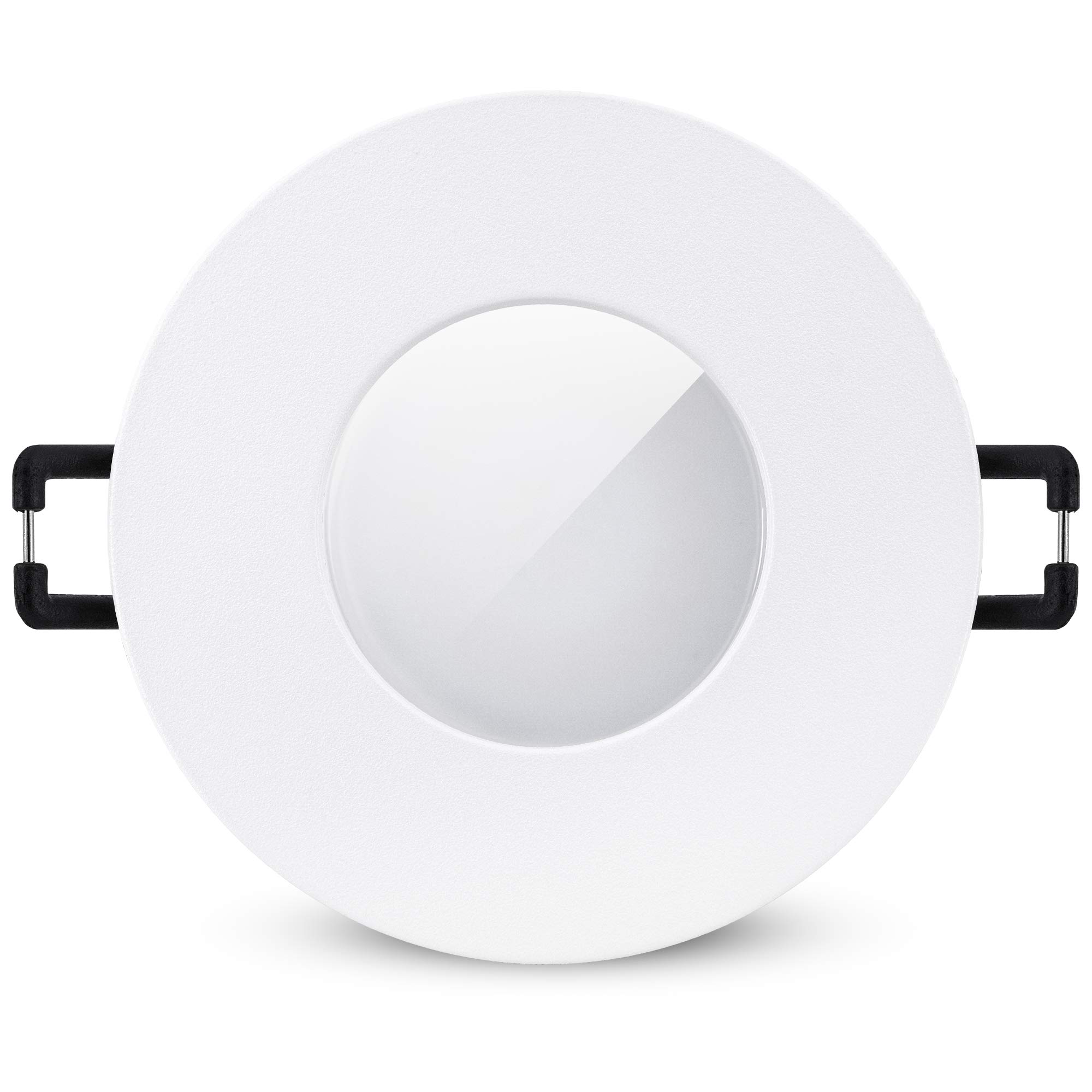 linovum ISAWO LED Einbaustrahler 10er Set Dimmbar ohne Dimmer IP65 - LED GU10 4W warmweiß 230V - fourSTEP Badspot weiß rund