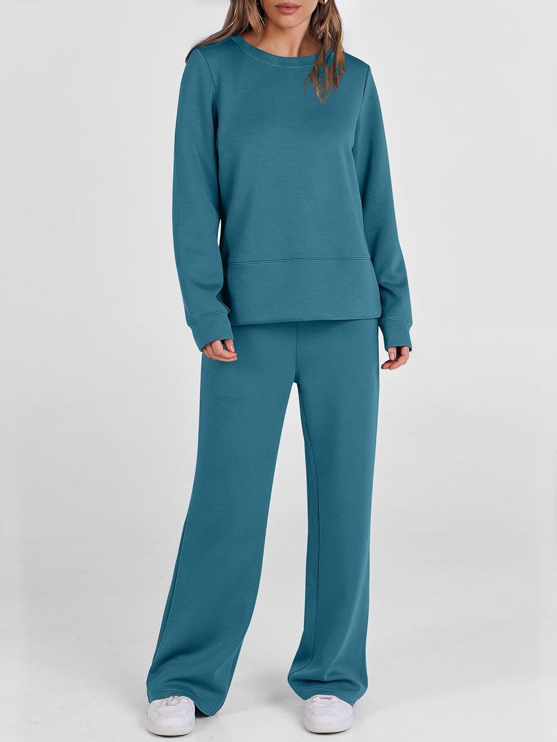 ANRABESS Women's 2 Piece Lounge Sets Casual Travel Outfits Wide Leg Tracksuit Sweatsuits Matching Set 2026 Fall Clothes - Image 7