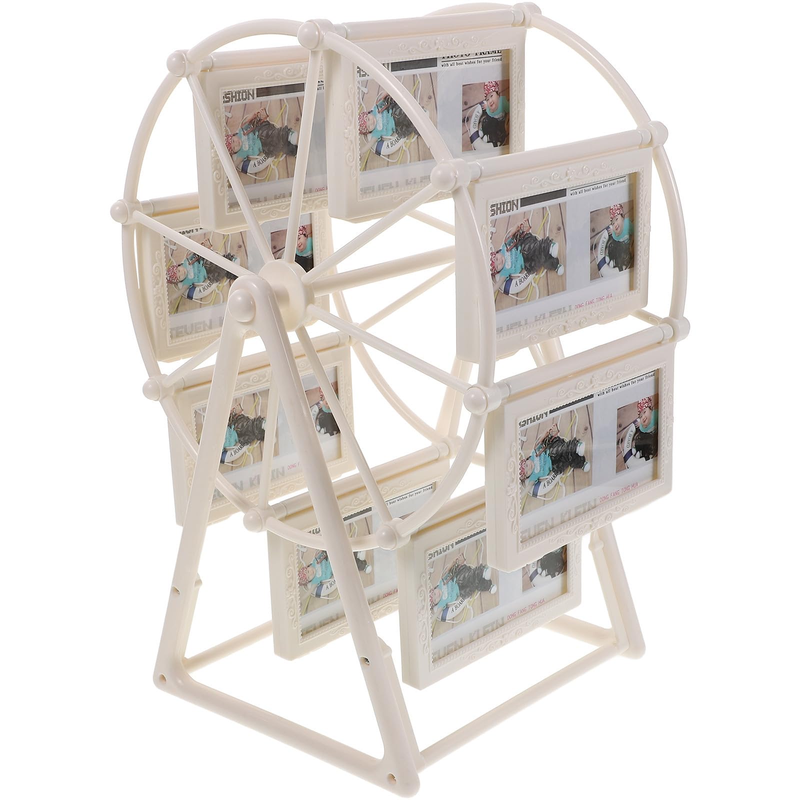 Cabilock Cornice Foto Ruota Panoramica Rotante in Abs Bianca | Ampia Capienza, Facile da Pulire, per Matrimoni e Compleanni, Design Creativo e Forma Unica
