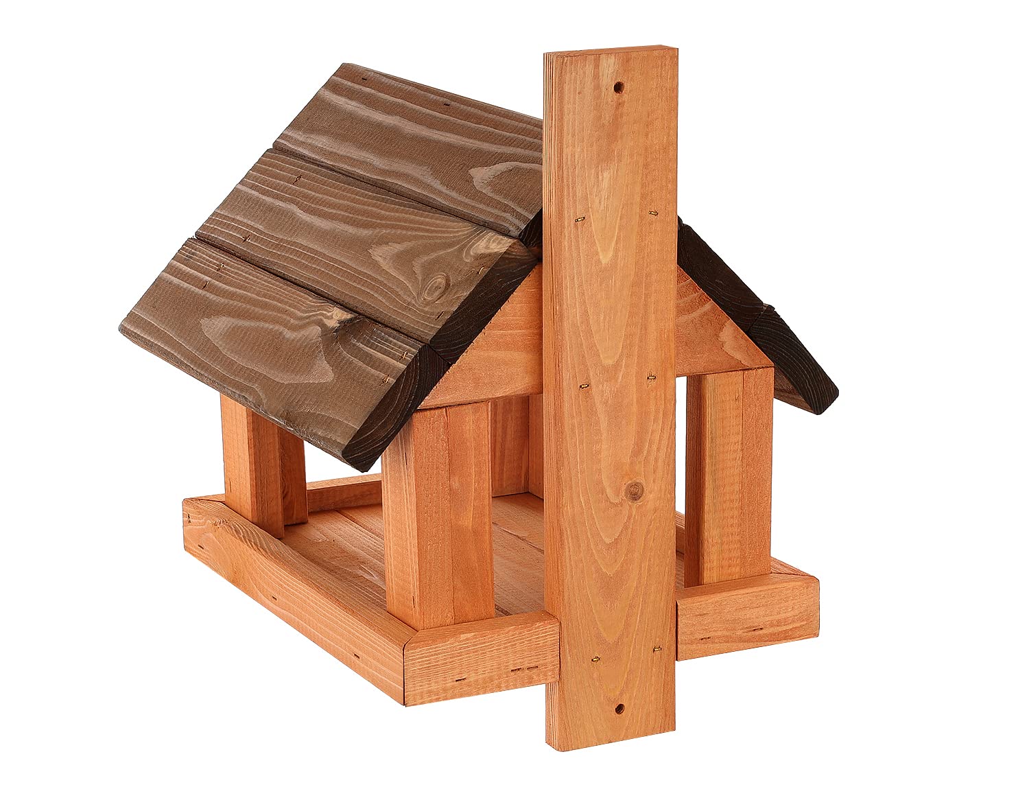 Casetta per uccelli in legno, resistente alle intemperie, per giardino, balcone, recinzione (marrone + ontano