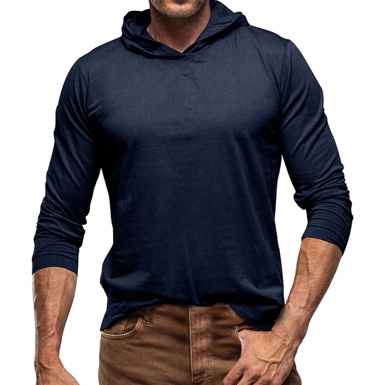 Long Sleeve T Shirt Mens's Fashion Spring and Summer Casual Long Sleeved V Neck Solid Color Long Sleeved T Shirt Top Men Long Sleeve Pack Workwear Shirts Mens Long Sleeve V Neck Cotton T Shirts
