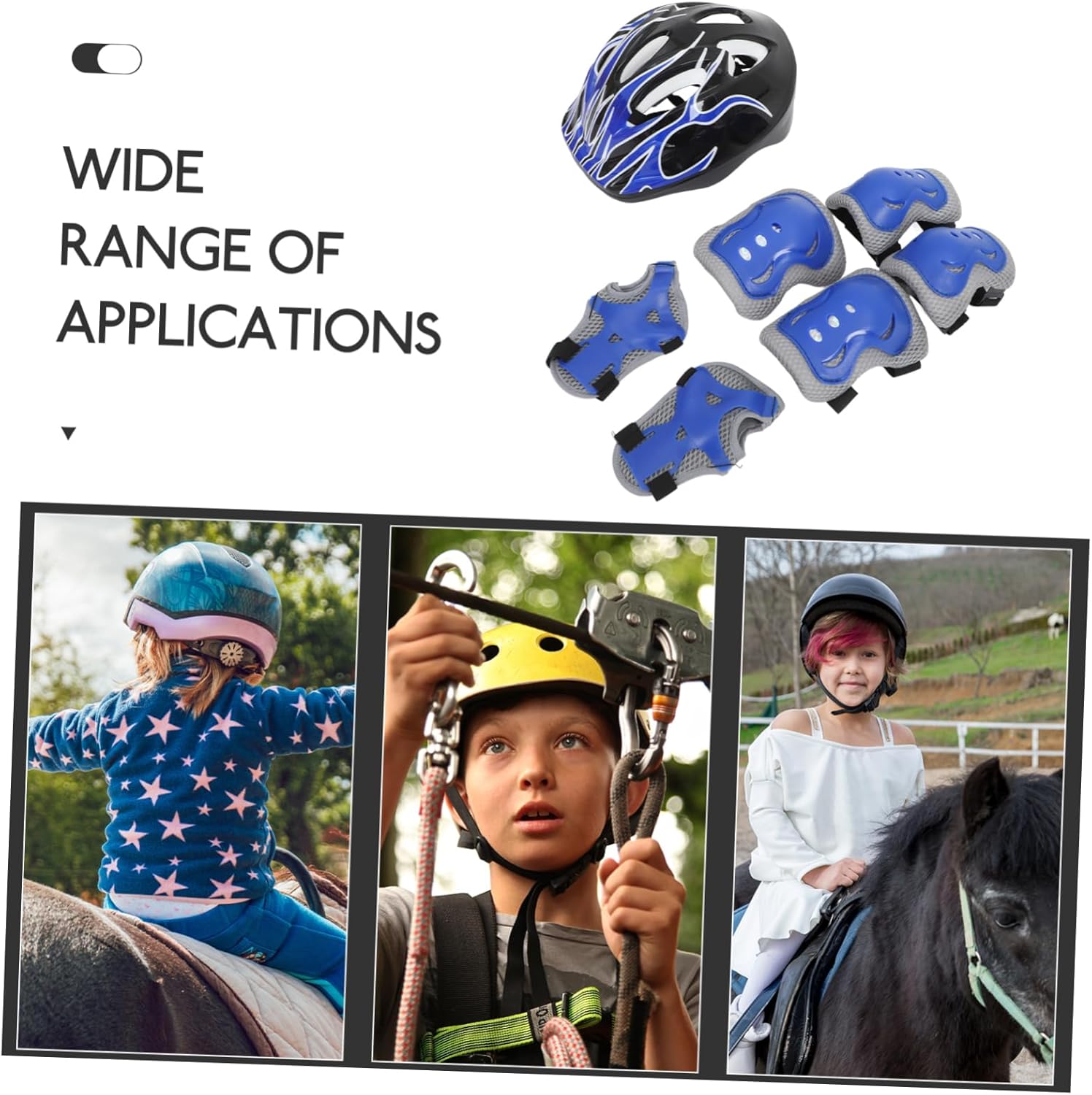 Zerodeko Skateboard Protective Gear Set Kids Full Coverage Helmet Pads Wrist Guards